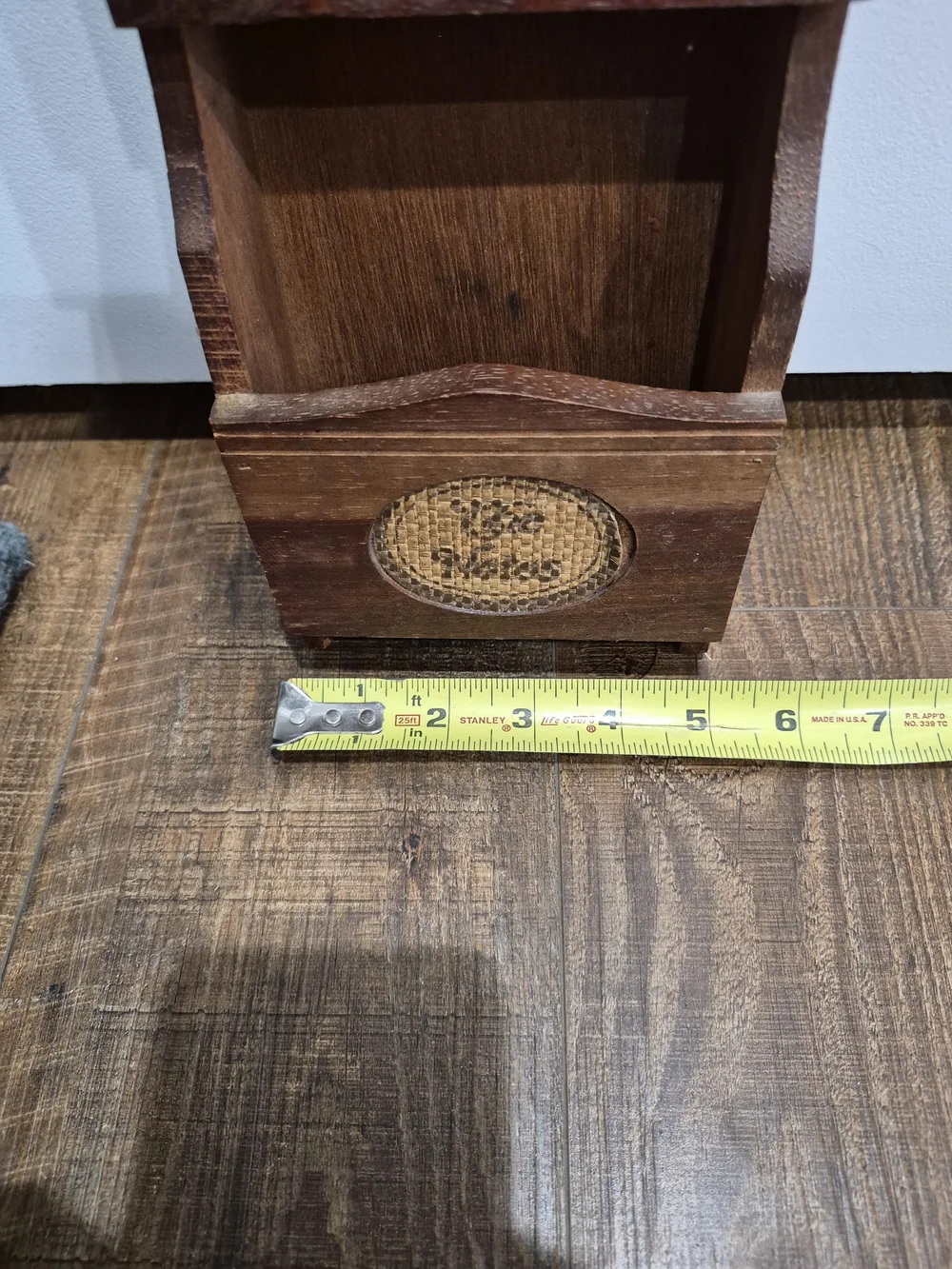 Rustic Double Pocket Wall Organizer - Dark Wood